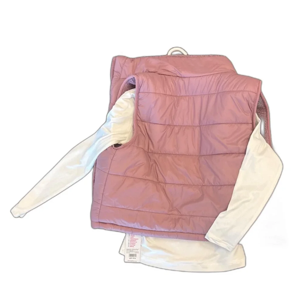 Yogalicious Girls 2 Piece Set Quilted Puffer Vest and Long Sleeve Shirt Size 12